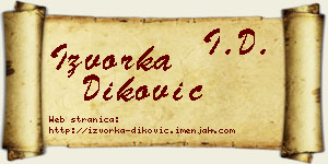 Izvorka Diković vizit kartica